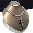 thumbnail image 2 of Collar OLEVS con colgante en forma de cruz de plata negra y acero inoxidable, 2 of 6