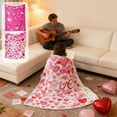 thumbnail image 7 of Mecorevxz Valentines Heart Blanket Soft Flannel Lightweight Valentine Pink Hearts Throw Blanket Cozy Warm Blankets All Seasons Living Room Decor for Home Decor(A), 7 of 7