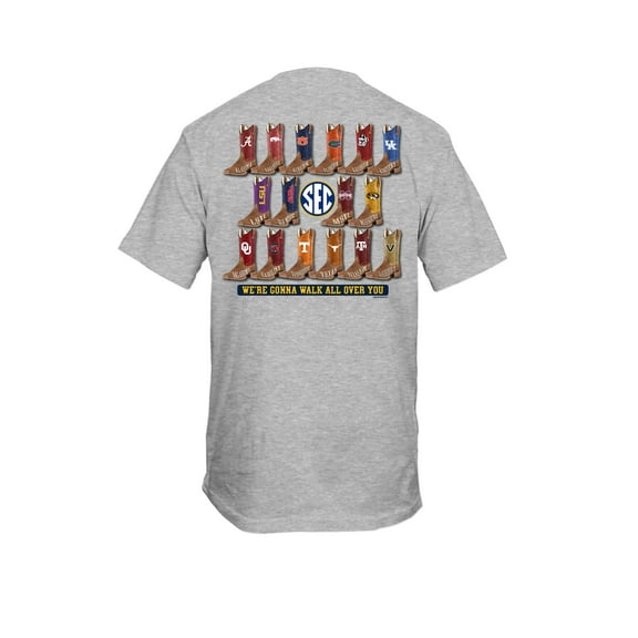 New World Graphics SEC Boots 16 We're Gonna Walk All Over You Short Sleeve T-Shirt-Sports Grey-XL