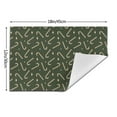 thumbnail image 3 of XMXT 6 Pcs Woven Placemats, Gold Cane Candy Green Print Stain Resistant Anti-Skid Placemat for Kitchen Table, 12 x 18 inches, 3 of 6