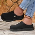 thumbnail image 4 of Abomasnow Womens Flock Metal‑Button Decor Round Toe Slip‑On Backless Clog Mule Casual Shoes, 4 of 7