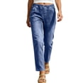 thumbnail image 4 of QSAWXQZ Womens Mid Waist Cropped Jeans Straight Leg Denim Pants Pockets Casual Trousers 2XL, 4 of 8