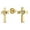 Yellow-Gold, variant on Womens Tiny Minimalist 3D Cross Cartilage Ear Stud Earring Black Plated 14K Gold