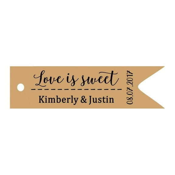 100 PCS Love is Sweet Customized Hang Tags Personalized Wedding Favor Gift Paper Tag