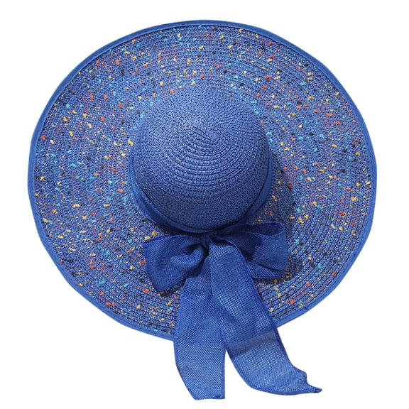 iHPH7 Wide Brim Straw Hat Sun Protective Beach Hats Beach Hats for Women Fishing Hat Sun Protection Hat, Navy One Size