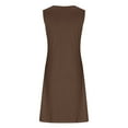 thumbnail image 3 of qucoqpe Womens 2025 Summer Tank Dress Fashion Casual Soild Color Print V Neck Sleeveless Beach Party Sundress, 3 of 5