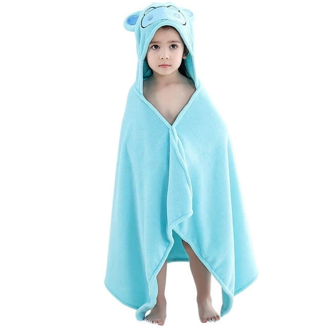 Toallas De Baño De Animales Con Capucha Para Bebés Albornoz De Playa De Natación Grande Ultra Suave, Regalos De Ducha Perfectos Para Niños Pequeños De 0 A 5 Años - Azul Claro BANYUO Electrónica