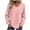 Pink, variant on ATOYSOY Women's Workout Solid Color Pullover Spring Long Sleeve Shirts Winter Loose Tops with Pockets Casual Blouse Fleece V Neck Sweatshirts Fashion Black L