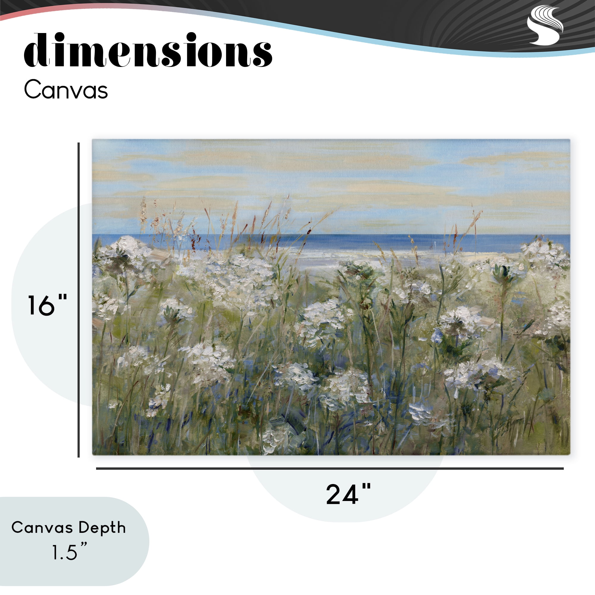 Stupell Industries Impressionist Seaside Meadow Canvas Wall Art, design by Sally Swatland