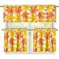 thumbnail image 1 of Thanksgiving Maple Leave Kitchen Curtains and Valances 3 Piece Set,Valance Curtains for Kitchen Windows Halloween Kitchen Curtains Tiers and Valances for Cafe Living Room Window Decor, 1 of 5