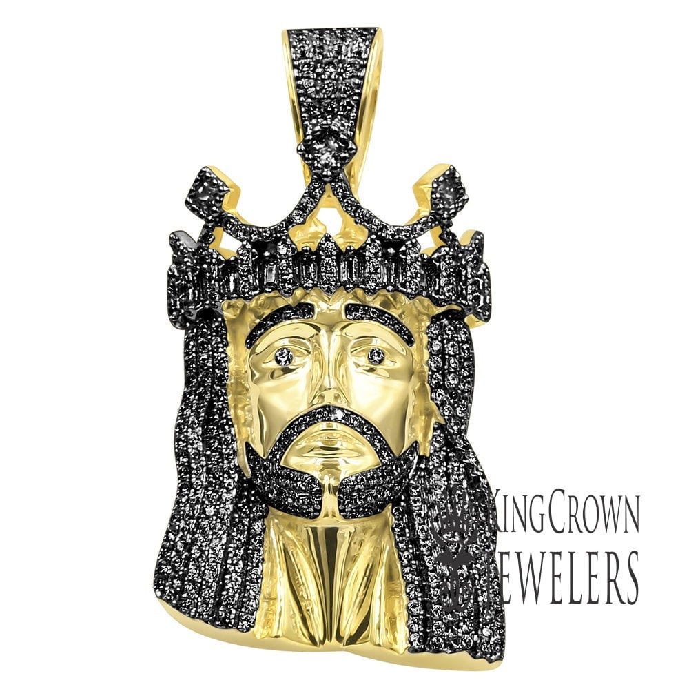 King Crown Jewelers Real Yellow Gold Sterling Silver Black Simulated