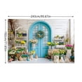 thumbnail image 2 of zhangmingg Easter Photography Background Banner Spring Blue Wooden Door with Colorful Eggs and Rabbit Design Wall for Party, 2 of 2