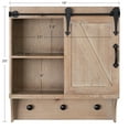 thumbnail image 2 of Kate and Laurel Cates Farmhouse Decorative Cabinet Wall Organizer with Sliding Barn Door and 3 Knobs, 18 x 8 x 20, Rustic Brown, Shabby-Chic Farmhouse-Inspired Mail and Key Holder for Wall, 2 of 6