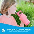 thumbnail image 5 of ALPINE Flip 'N Sip Kids Insulated Water Bottle With Straw - 16oz Kids Water Bottle - Flamingo Pink, 5 of 8