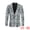 Black White, variant on Unique Bargains Men's Animal Printed Blazer Vintage Slim Fit One Button Sports Coats L Brown
