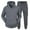 Dark Gray, variant on Clearance 2024!Men Autumn And Winter Set Leisure Solid Color Zipper Sweater Pants Sports Suit