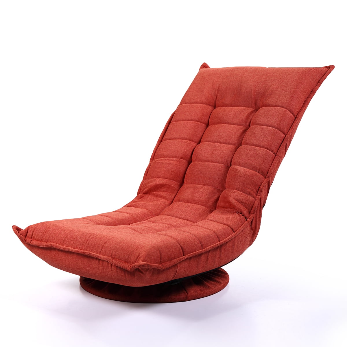Lowestbest Adjustable 5-Position Floor Chair, Folded 360 Rotation Swivel Recliner Chair Sofa Couch Beds, Red Lowestbest Adjustable 5-Position Floor Chair, Folded 360 Rotation Swivel Recliner Chair Sofa Couch Beds, Red
