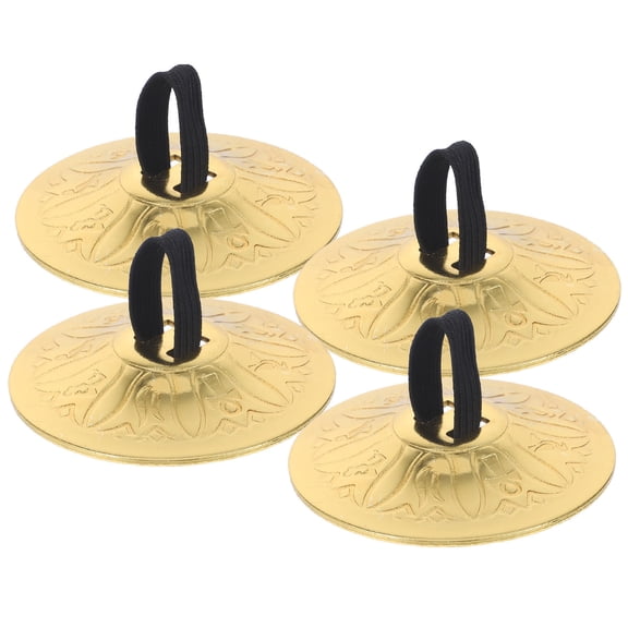 MLINS 2 Pairs Finger Symbols Instrument Cymbals for Kids Copper Pull Woman
