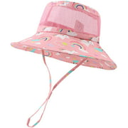 Baby Boy Sun Hat Uv Protection Beach Hat Toddler Wide Brim Chin Strap Adjustable Summer Hat