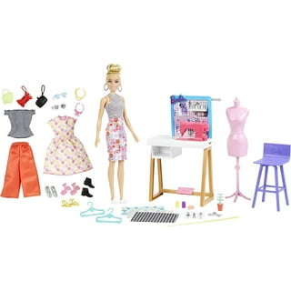 Barbie be a fashion designer doll dress up kit top