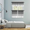 thumbnail image 5 of Black Grey Striped Kitchen Curtains Sets for Windows 36 Inch Length, Farmhouse Modern Rod Pocket Window Treatments Tier Curtains and Valances Set for Bedroom/Bathroom, 5 of 8