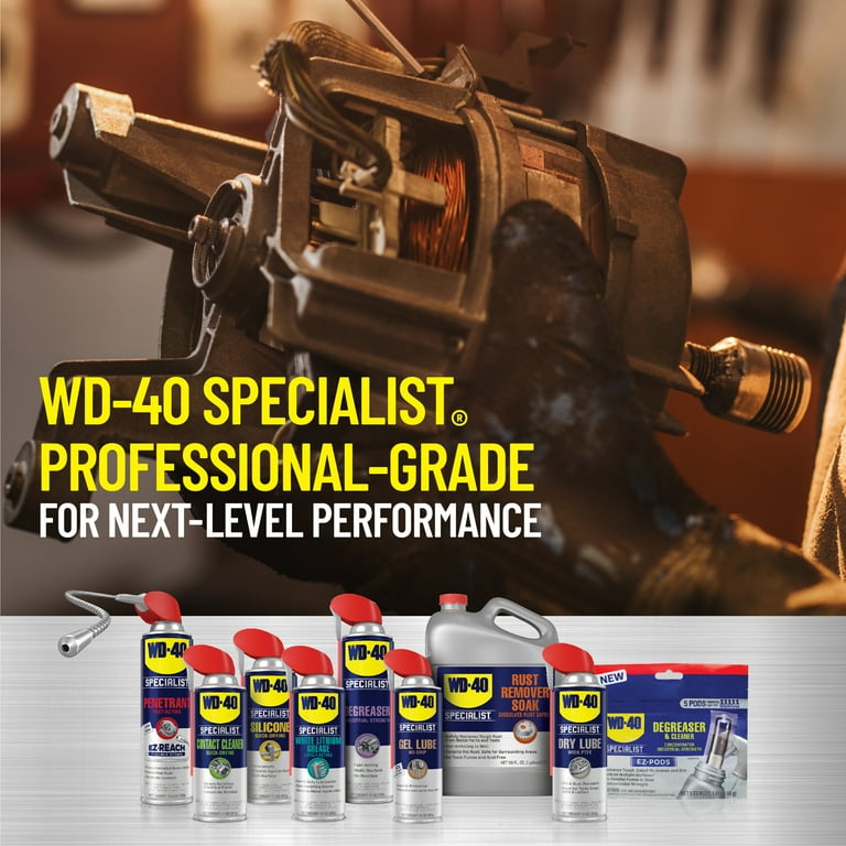  WD-40 Lubricante de silicona Specialist con pulverizadores  inteligentes de paja de 2 maneras, 11 onzas y spray limpiador de contacto  especializado, 11 onzas : Salud y Hogar