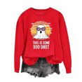 thumbnail image 1 of Ailaofu Halloween Sweatshirt for Women Funny Ghost Graphic Shirt Spooky Season Long Sleeve Tops, 1 of 4