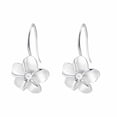 thumbnail image 2 of Pendientes de flor 925 plata plumeria para mujer y niña, pendientes de zirconia cúbica con forma de flor, joyas para regalo de cumpleaños y Navidad, 2 of 7