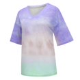 thumbnail image 3 of Hvyesh Womens Short Sleeve Shirts Summer Plus Size Tops Trendy Tie Dye Crew Neck Casual Tshirts Lightweight Y2k Outfits Clothes, 3 of 5