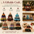 thumbnail image 5 of Layered Fabric Tree Ornament DIY Sewing Kit,DIY Quilted Christmas Tree Kit, Seasonal Patchwork Style, Handmade Craft With Buttons, Holiday Home Tabletop Decor, 5 of 6