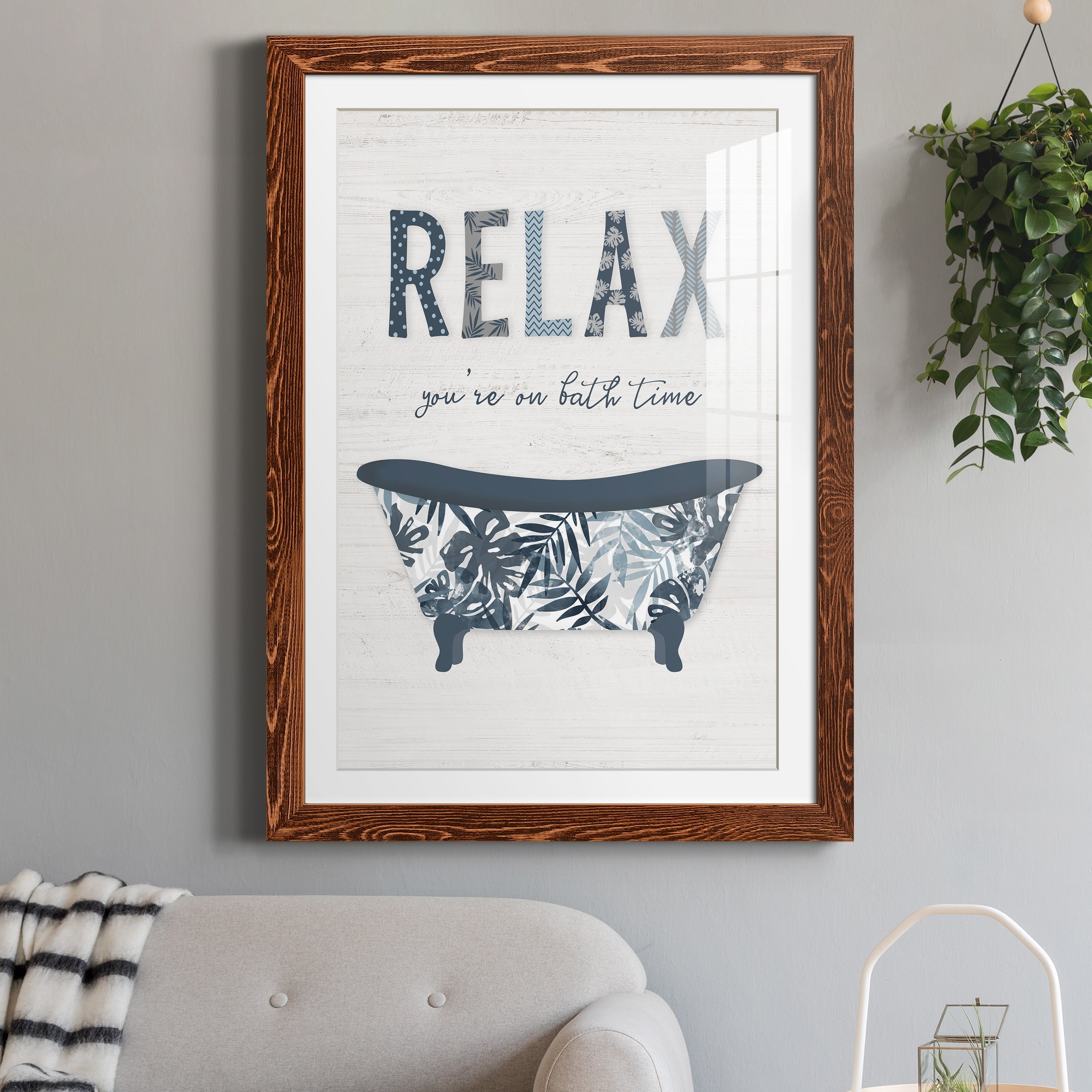 Palm Bath I - Premium Framed Print - Distressed Barnwood Frame - Ready to Hang