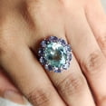 thumbnail image 4 of Natural Aquamarine & Tanzanite Ring, 14K Solid White Gold Ring, March Birthstone, Cocktail Ring, Wedding Gift, Aquamarine Tanzanite Jewelry, 4 of 5