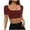 Wine, variant on Taqqpue Womens Blouses Summer Square Neck Short Sleeve T-Shirt Crop Slim Fit Trendy Solid Casual Tee Top