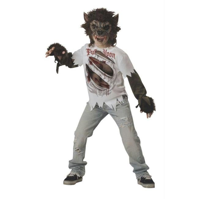 Childs Teen Hungry Howler Werewolf Halloween Wolf Fancy Dress Costume Ages 6-16 