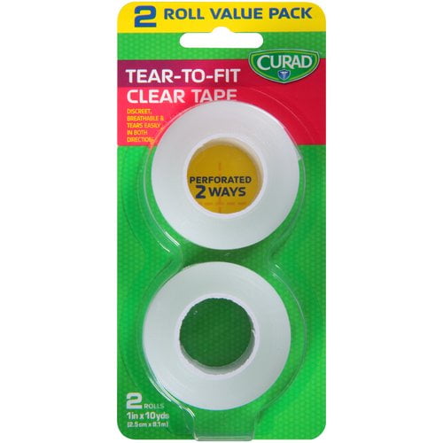 CURAD Clear Medical Adhesive Tape, 1"x10 yd, 2 Count