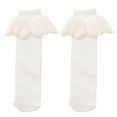 thumbnail image 3 of SPRING PARK Kids Girls Candy Color Cute Angle Wing Elastic Knee High Socks Cotton Stockings Casual Outdoor Leg Warmers, 3 of 7