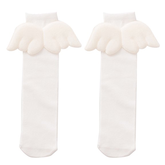 Girl's Knee High Socks with Wing Over Calf Kids Overknee Stockings for Toddlers Kids