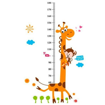 - Unique Bargains Growth Height Measure Chart Giraffe Pattern PVC Wall Sticker DIY Wallpaper Decor