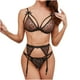 thumbnail image 1 of Exquisita lencería de encaje para mujer Sujetador + Liga + Calzoncillos Conjunto Babydoll Ropa de dormir recortada Fridja  nalpqowj12899, 1 of 1