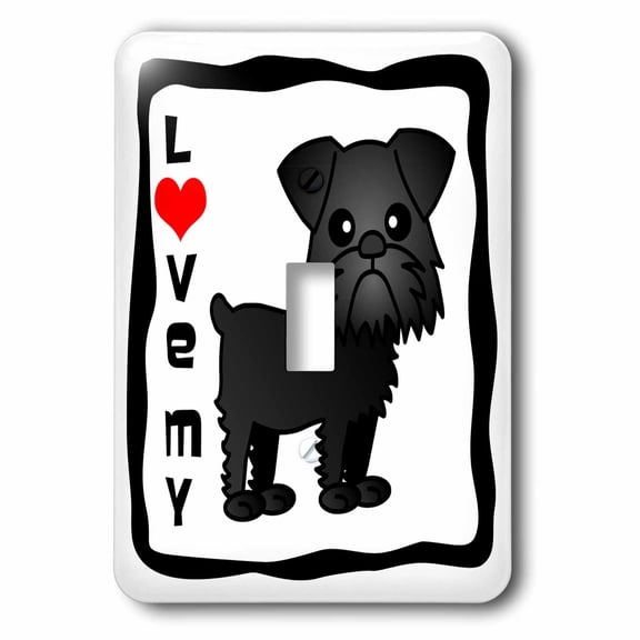 3dRose, Love My Brussels Griffon Black, single toggle switch