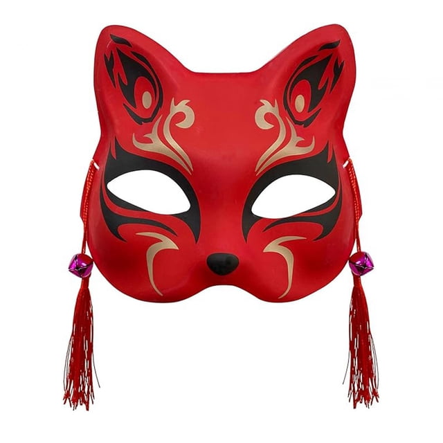 Máscaras de Gato Yuyangstore de Media Cara Zorro de Halloween Rojo