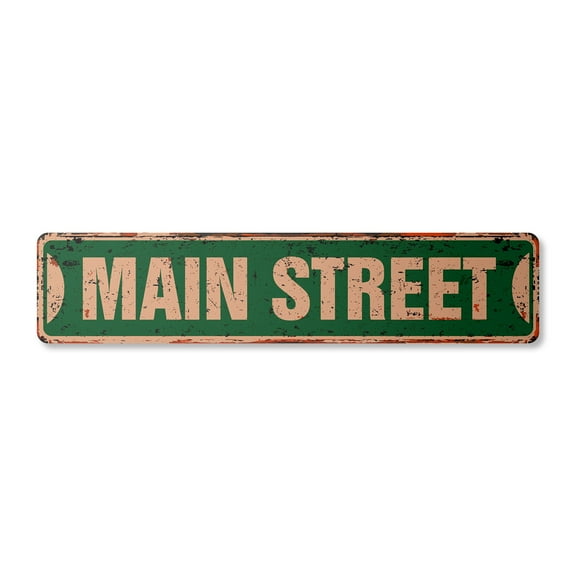 MAIN ST Vintage Plastic Street Sign Childrens Name Room Sign | Indoor/Outdoor | 36" Wide