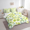 thumbnail image 3 of Manfei Geometric Circular 7 Pieces Bedding Comforter Set,Abstract Geometric Circle Full Bedding Set,Yellow Blue White Fitted Sheet Flat Sheet For Children,Breathable Home Decor Reversible, 3 of 8