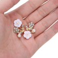 thumbnail image 4 of ZOUSSIQI 4Pcs Rhinestone Buckle, Hollow Crystal Flower Shape Buckle, Color Crystal Buckle for Wedding Party Prom Women Shoe Clips Buckles Decorations Accessories (3.5 * 2.2cm Pearl Flower CA919-18315, 4 of 9