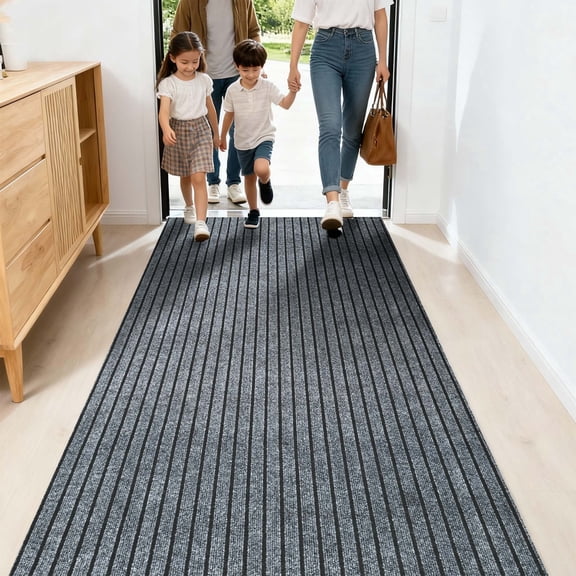 Petoto 10 x 3 ft Commercial Carpet, Non-Slip Hallway Runner Rug, Indoor Outdoor Stripe Entrance Door Mat