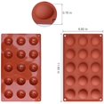 thumbnail image 5 of Molde de silicona semiesférico de 15 cavidades, 3 paquetes de moldes para hornear para hacer chocolate, pasteles, gelatina y mousse de cúpula", 5 of 5