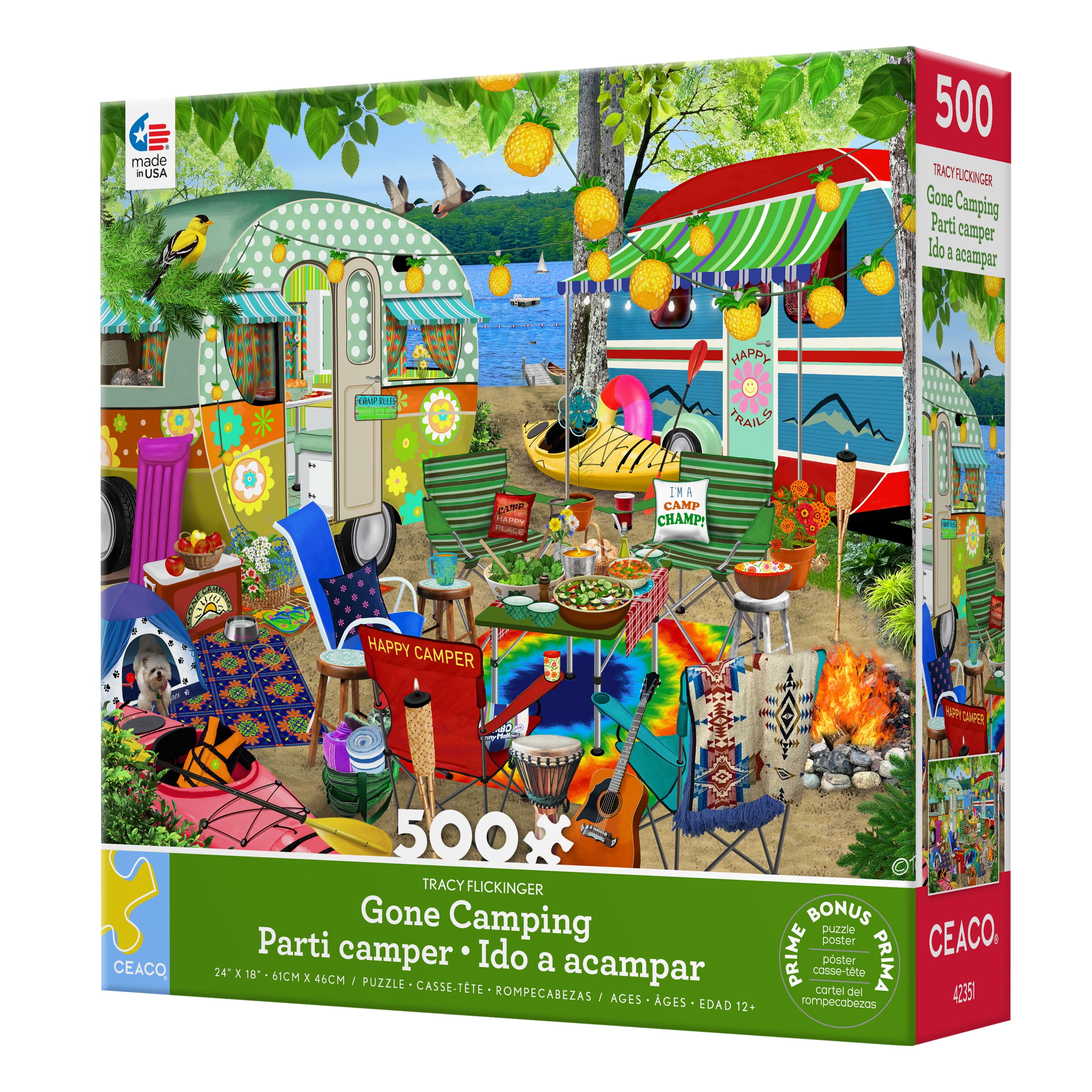 Ceaco Gone Camping (Tracy Flickinger) 500 Piece Interlocking Jigsaw Puzzle