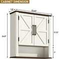 thumbnail image 3 of Farmhouse Wall Medicine Cabinets with 2 Barn Doors,Wood Bathroom Storage Cabinet with Roman Column Decor, Farmhouse Storage Cabinets with Adjustable Shelf & Door Cabinets, Rustic White, 3 of 7