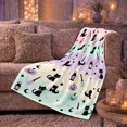 thumbnail image 6 of Pastel Pink Mint Lavender And Cream Bands, Cute Pastel Graphic Style for Families And Cat Lovers, Housewarming Gift with Cozy Flannel Blanket, Home Decor for Bedroom And Playroom And Family Room, 6 of 9