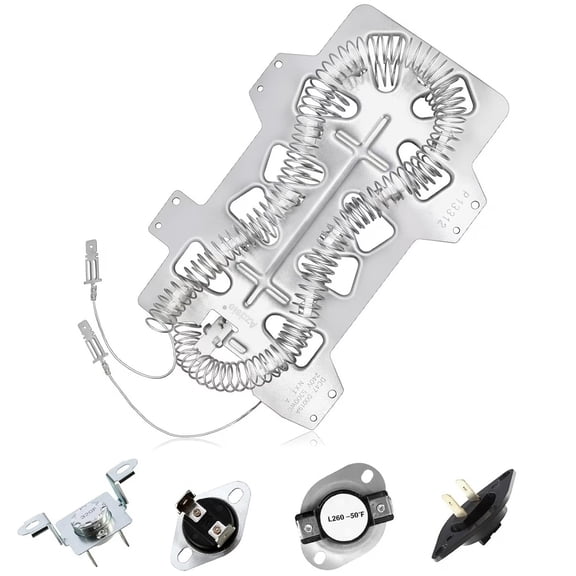Heating Element DC47-00019A Compatible with Samsung Dryer, dv42h5000ew/a3 dv45h7000ew/a2 Dryer Parts, DC47-00018A Thermostat DC47-00016A DC32-00007A DC96-00887A Thermal Fuse